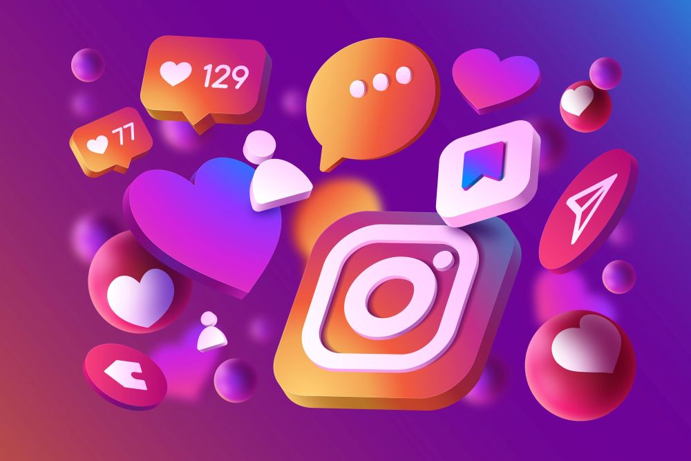 ícones do Instagram representando como vender no Instagram